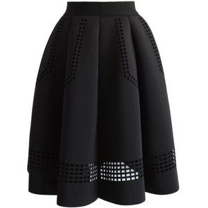 Chicwish Airy Cutout Skirt in Black